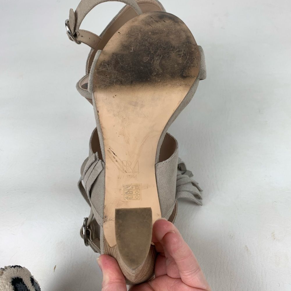 Pelle Moda Nora Suede Fringed Sandals Size 10 - Picture 7 of 7